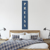 Blauw/Vanilla Voornaam/Achternaam Canvas Afdruk (Insitu (Slaapkamer))