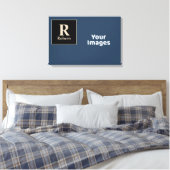Blauw/vanille Initiaal/naam fotoscherm Canvas Afdruk (Insitu (Slaapkamer))