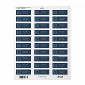 Blauw & Vanille Omlijst Monogram Retouradres Etiket (Full Sheet)