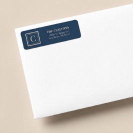 Blauw & Vanille omrande monogram retouradres Etiket
