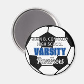 Blauw Varsity Voetbal Aangepaste Hoge School Magneet (Voorkant / Achterkant)