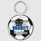 Blauw Varsity Voetbal Aangepaste Hoge School Sleutelhanger (Voorkant)