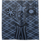 blauw vasgordijn douchegordijn (Voorkant)