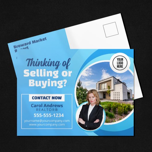 Blauw Vastgoed Marktrapport Makelaar & Broker Briefkaart