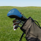 Blauw vastgoedbedrijf aangepaste makelaar golfheadcover (Insitu)
