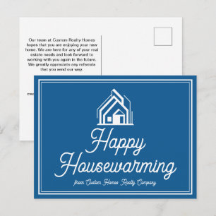 Blauw Vastgoedbedrijf Gepersonaliseerde Makelaar Briefkaart