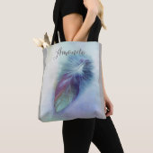  blauw vederkunst aangepaste canvas tas (Dichtbij)