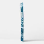 Blauw vederpatroon Case-Mate iPhone case (Achterkant / Rechts)
