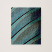 Blauw vederpatroon legpuzzel (Verticaal)