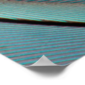 Blauw vederpatroon poster (Hoek)