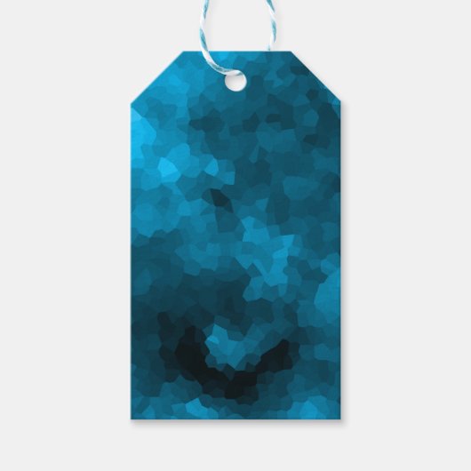 Blauw veelhoekig cadeaulabel (Voorkant)