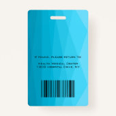 Blauw veelhoekig en foto badge (Achterkant)