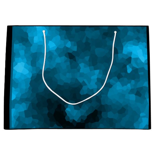 Blauw veelhoekig groot cadeauzakje (Voorkant)