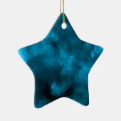 Blauw veelhoekig keramisch ornament (Rechts)