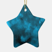 Blauw veelhoekig keramisch ornament (Links)