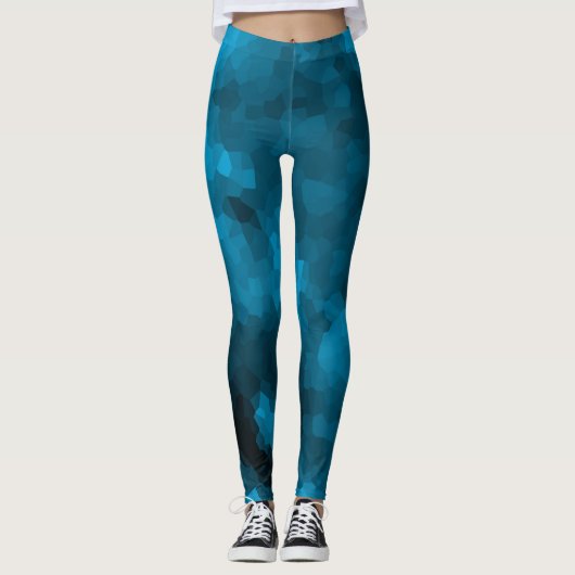Blauw veelhoekig leggings (Voorkant)