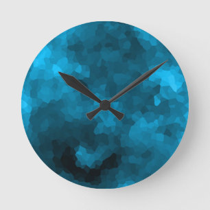 Blauw veelhoekig ronde klok