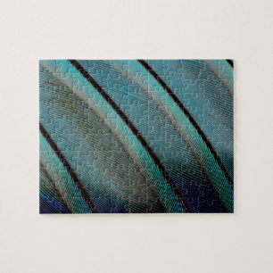 Blauw veerpatroon legpuzzel