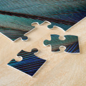 Blauw veerpatroon legpuzzel (Zijkant)