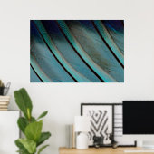 Blauw veerpatroon poster (Thuiskantoor)