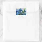 Blauw veld van bloemen labels (Tas)
