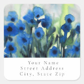 Blauw veld van bloemen labels (Voorkant)