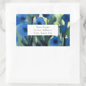 Blauw veld van bloemen labels (Tas)