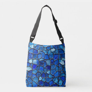 Blauw Venetiaans glaspatroon Crossbody Tas