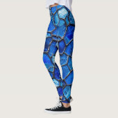 Blauw Venetiaans glaspatroon Leggings (Links)