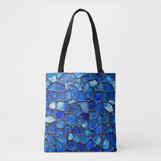 Blauw Venetiaans glaspatroon Tote Bag (Voorkant)