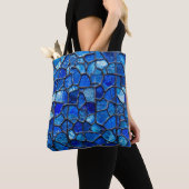 Blauw Venetiaans glaspatroon Tote Bag (Dichtbij)