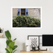 Blauw venster poster (Thuiskantoor)