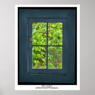 Blauw venster poster
