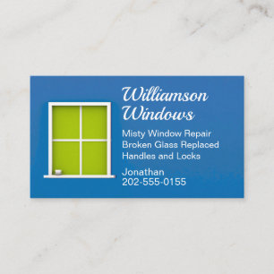 Blauw venster Replacement Repair Washing Visitekaartje