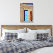Blauw venster van Taos Canvas Afdruk (Insitu (Slaapkamer))