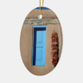 Blauw venster van Taos Keramisch Ornament (Links)