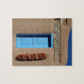 Blauw venster van Taos Legpuzzel (Horizontaal)