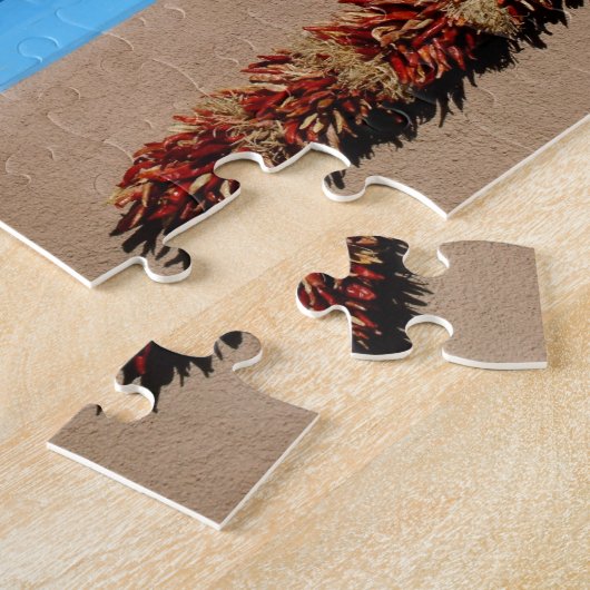 Blauw venster van Taos Legpuzzel (Zijkant)