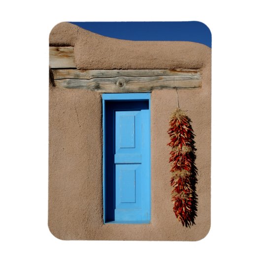 Blauw venster van Taos Magneet (Verticaal)
