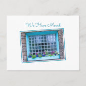 Blauw venster We hebben kleurrijke aanloopdoos gem Briefkaart (Voorkant)