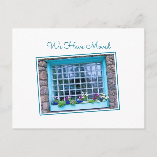 Blauw venster We hebben kleurrijke aanloopdoos gem Briefkaart (Voorkant)