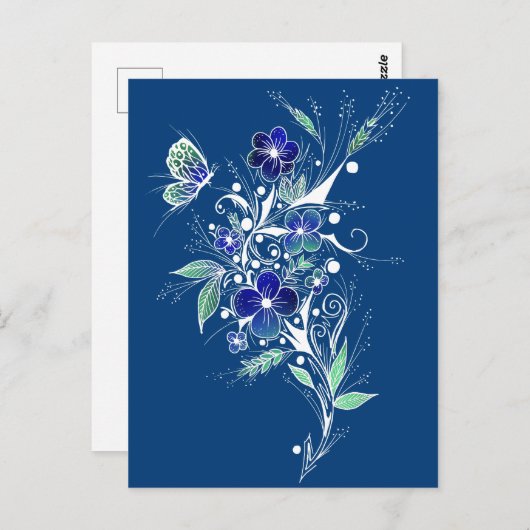 Blauw ventilator Tattoo Briefkaart (Voorkant / Achterkant)