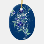 Blauw ventilator Tattoo Keramisch Ornament (Voorkant)