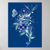 Blauw ventilator Tattoo Poster (Voorkant)