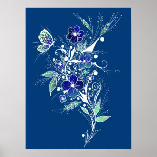 Blauw ventilator Tattoo Poster