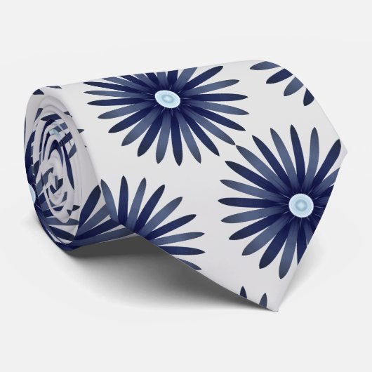 Blauw ventilatorgrafisch patroon stropdas (Opgerold)