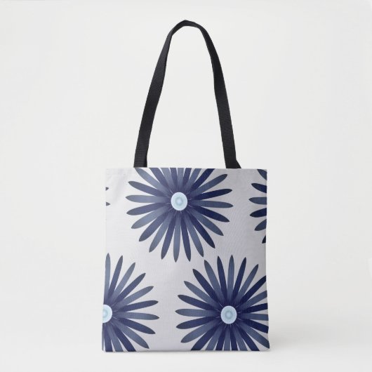 Blauw ventilatorgrafisch patroon tote bag (Voorkant)