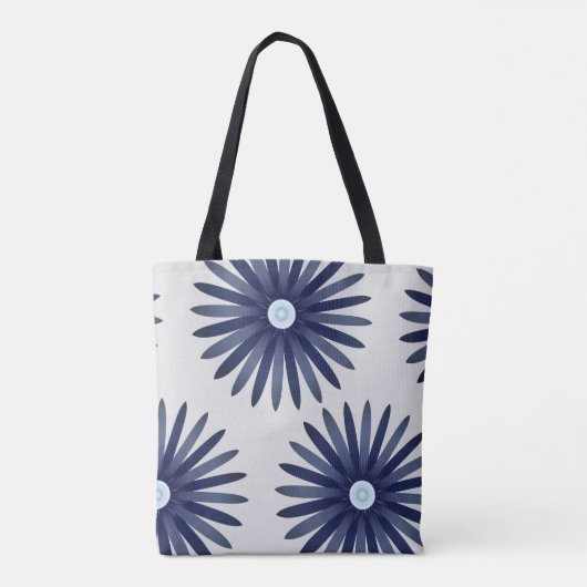 Blauw ventilatorgrafisch patroon tote bag (Achterkant)