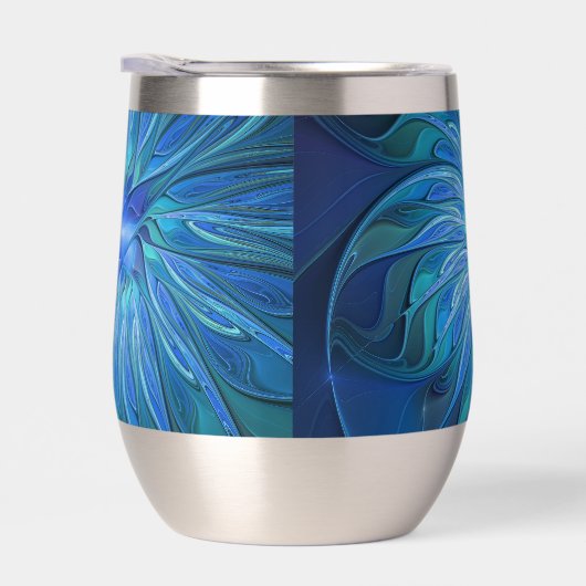 Blauw ventilatorpatroon, Abstracte fractale kunst (Rechts)