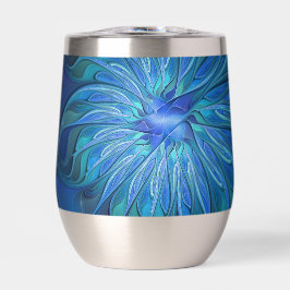 Blauw ventilatorpatroon, Abstracte fractale kunst